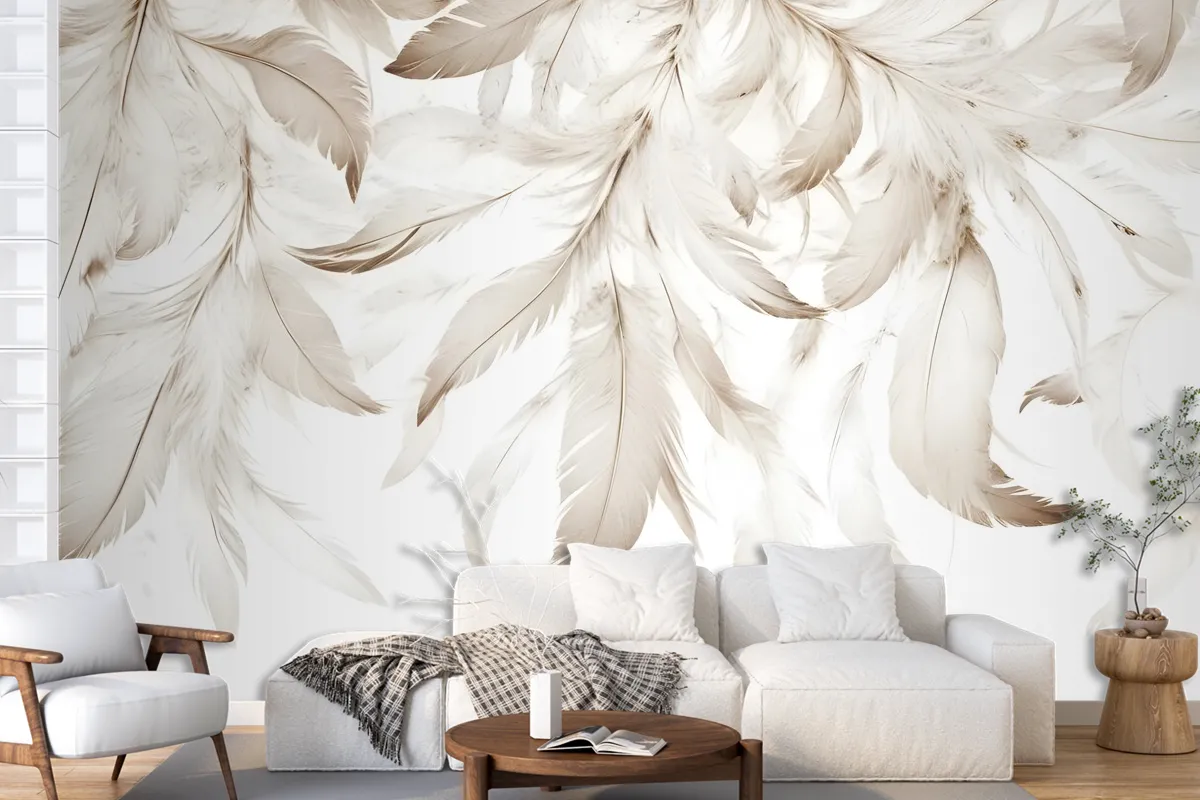 Boho Abstract Banana Leaf Art Wallpaper Mural