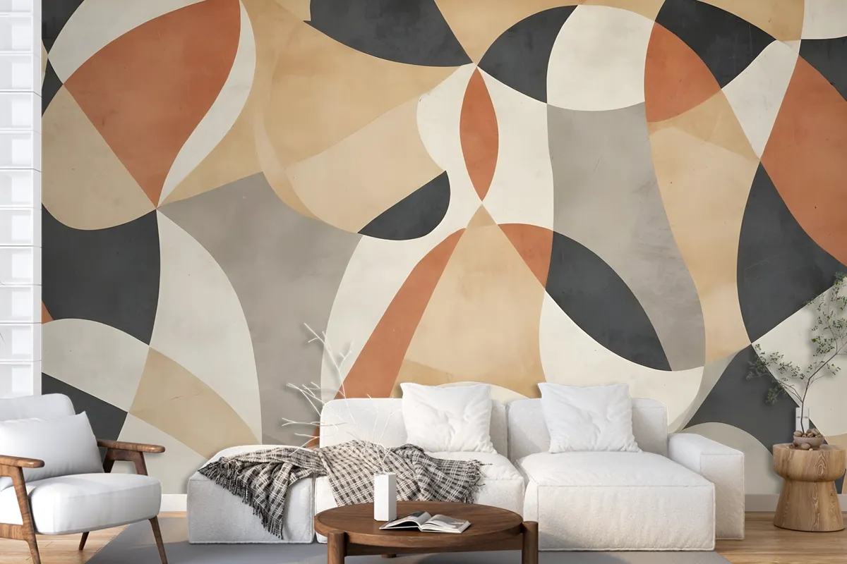 Boho Geometric Abstract Art Wallpaper Mural