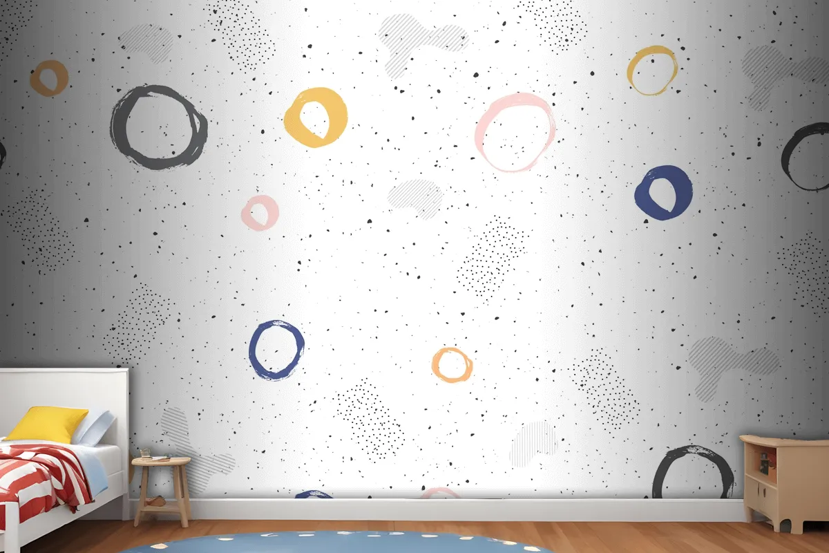 Brush Circular Stroke Watercolor Wallpaper Mural