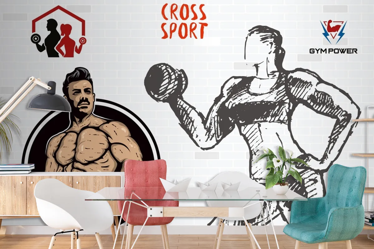 Çapraz Spor Gym Fitness Duvar Kağıdı