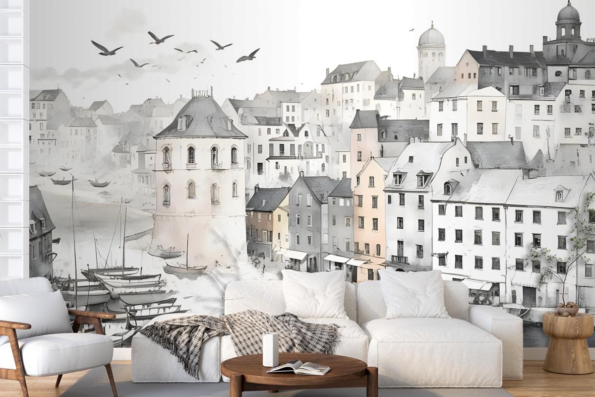 Charcoal City Wallpaper Mural