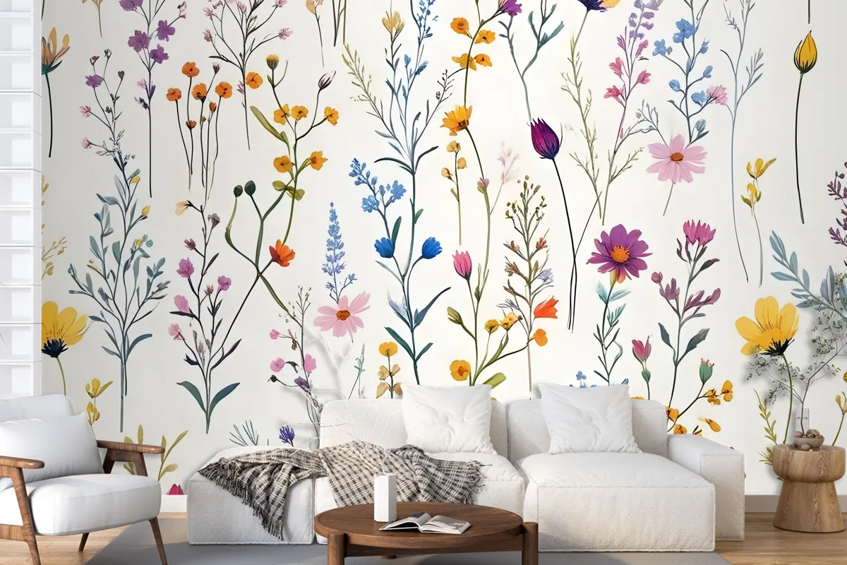 Colorful Blossoms Wallpaper Mural