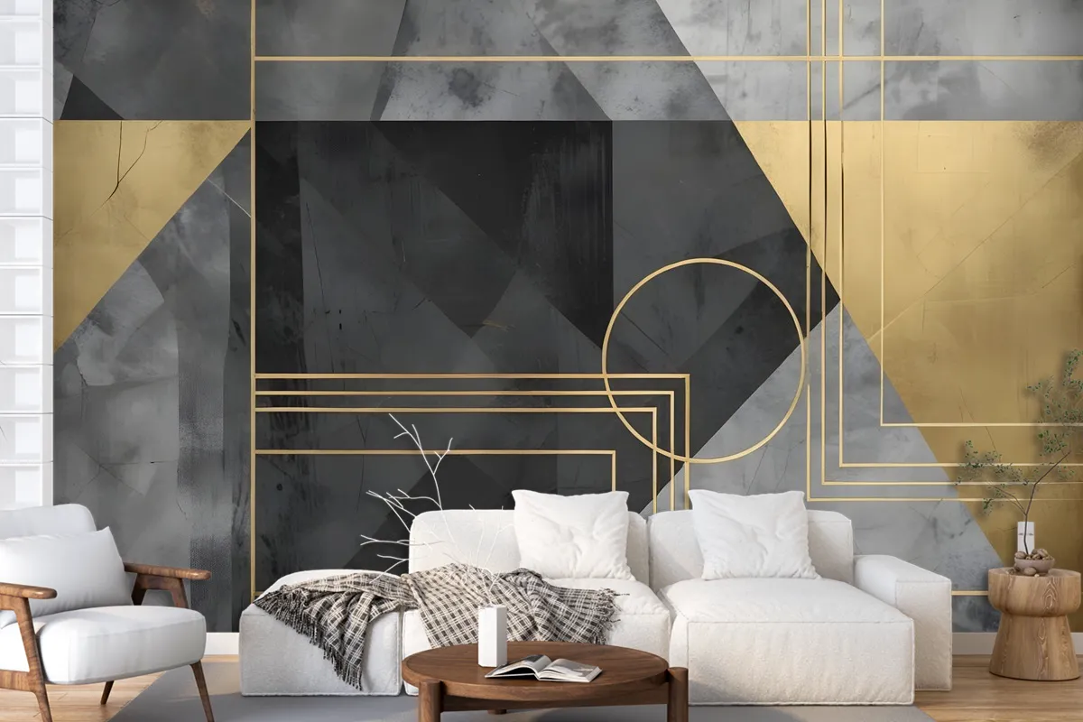 Colorful Geometric Grunge Art Wallpaper Mural