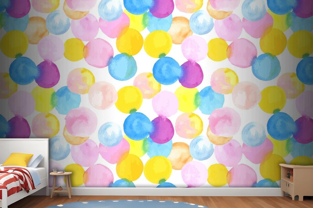 Dotted Abstract Watercolor Seamless Pattern Wallpaper Mural