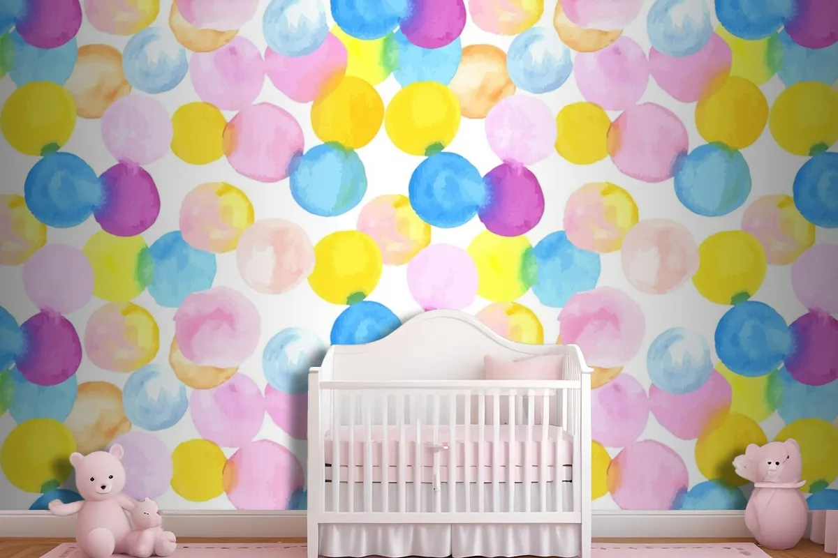 Dotted Abstract Watercolor Seamless Pattern Wallpaper Mural