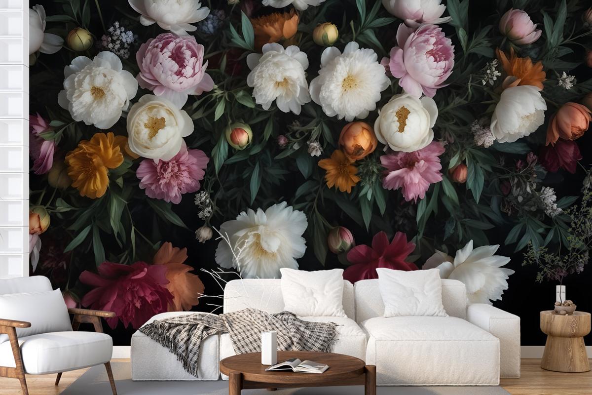 Dutch Floral Style Flower Bouquet Wallpaper Mural