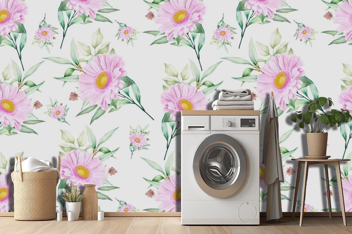 Floral Seamless Pattern Floral Blooming Wallpaper Mural