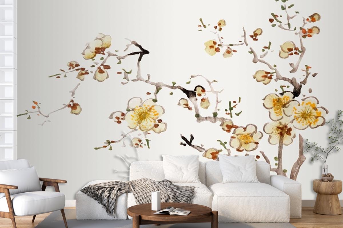 Flower Botanical Art Print Wallpaper Mural