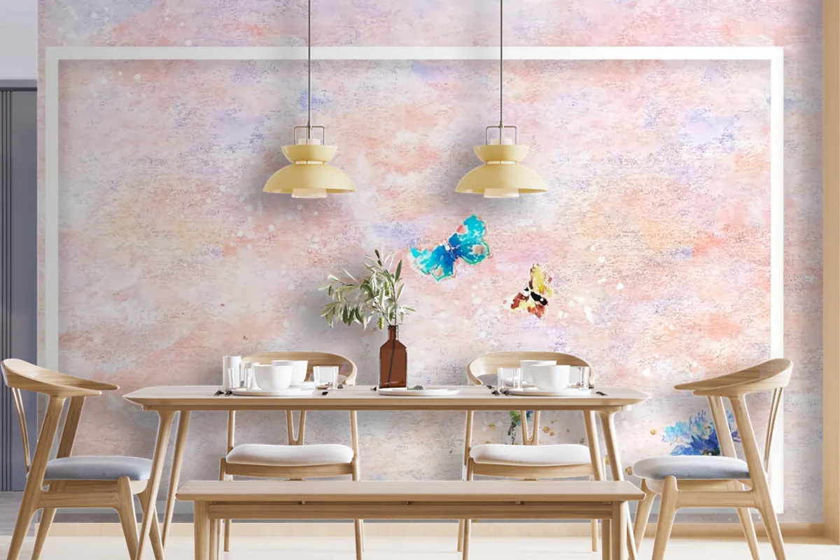 Frame On Pastel Painting Frame Wallpaper Mural