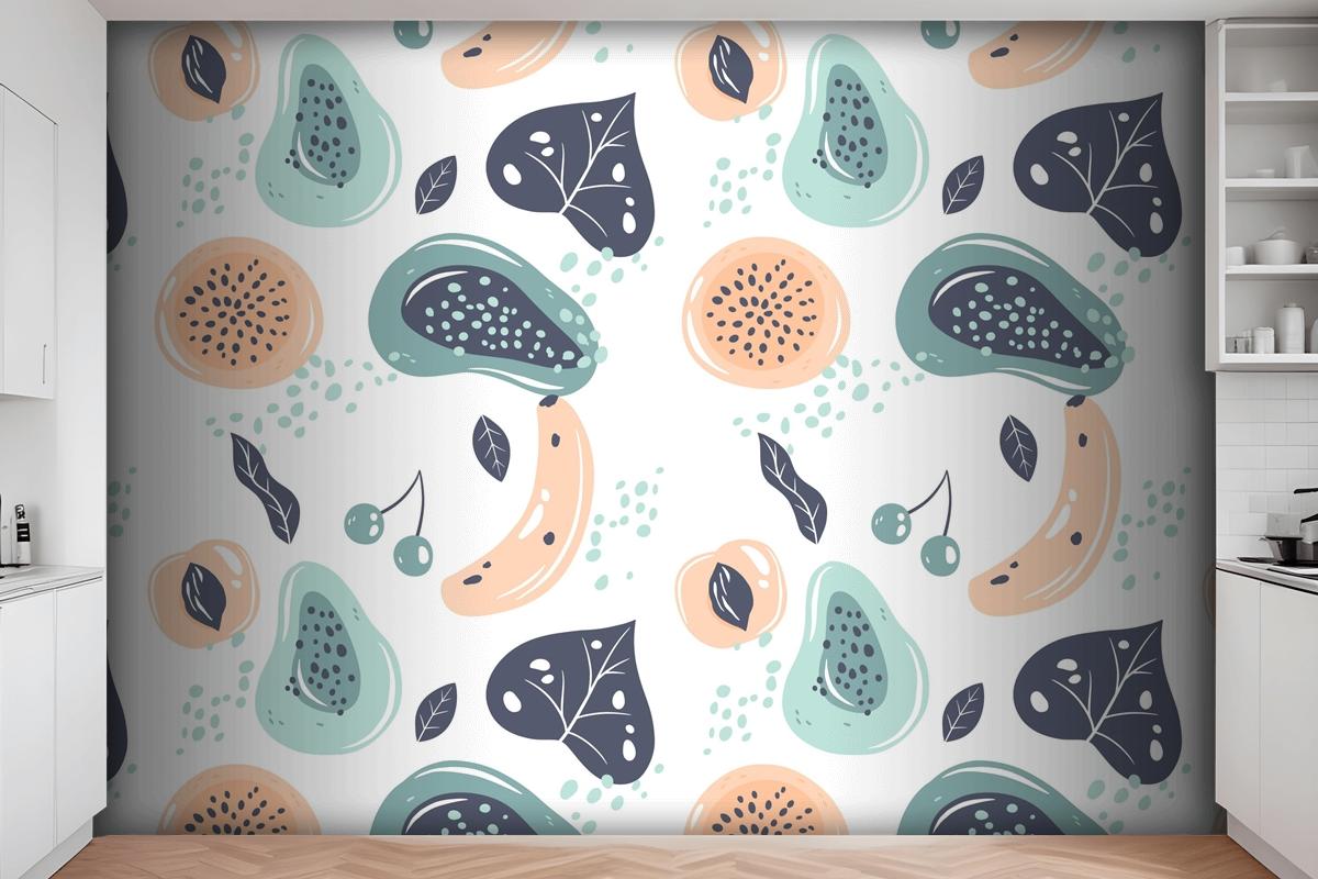 Fruits Pattern Kitchen Wallpaper Mural