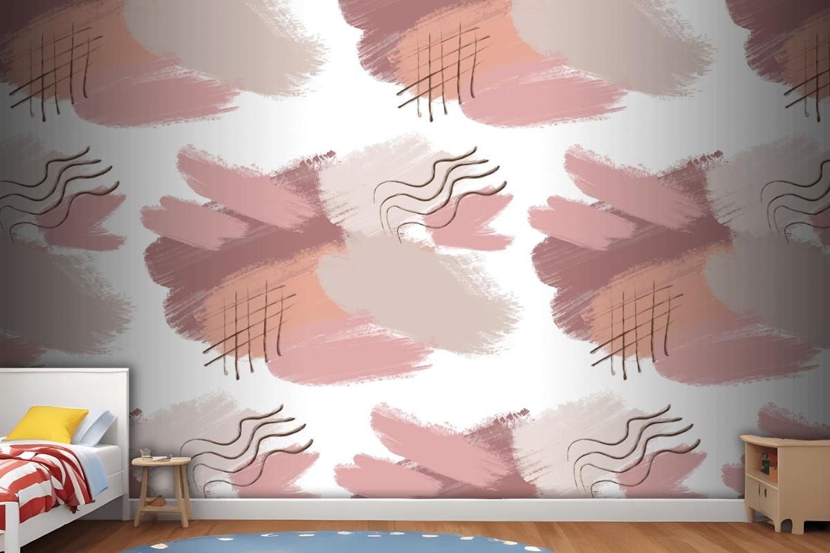 Gradient Brown Abstract Watercolor Seamless Pattern Wallpaper Mural