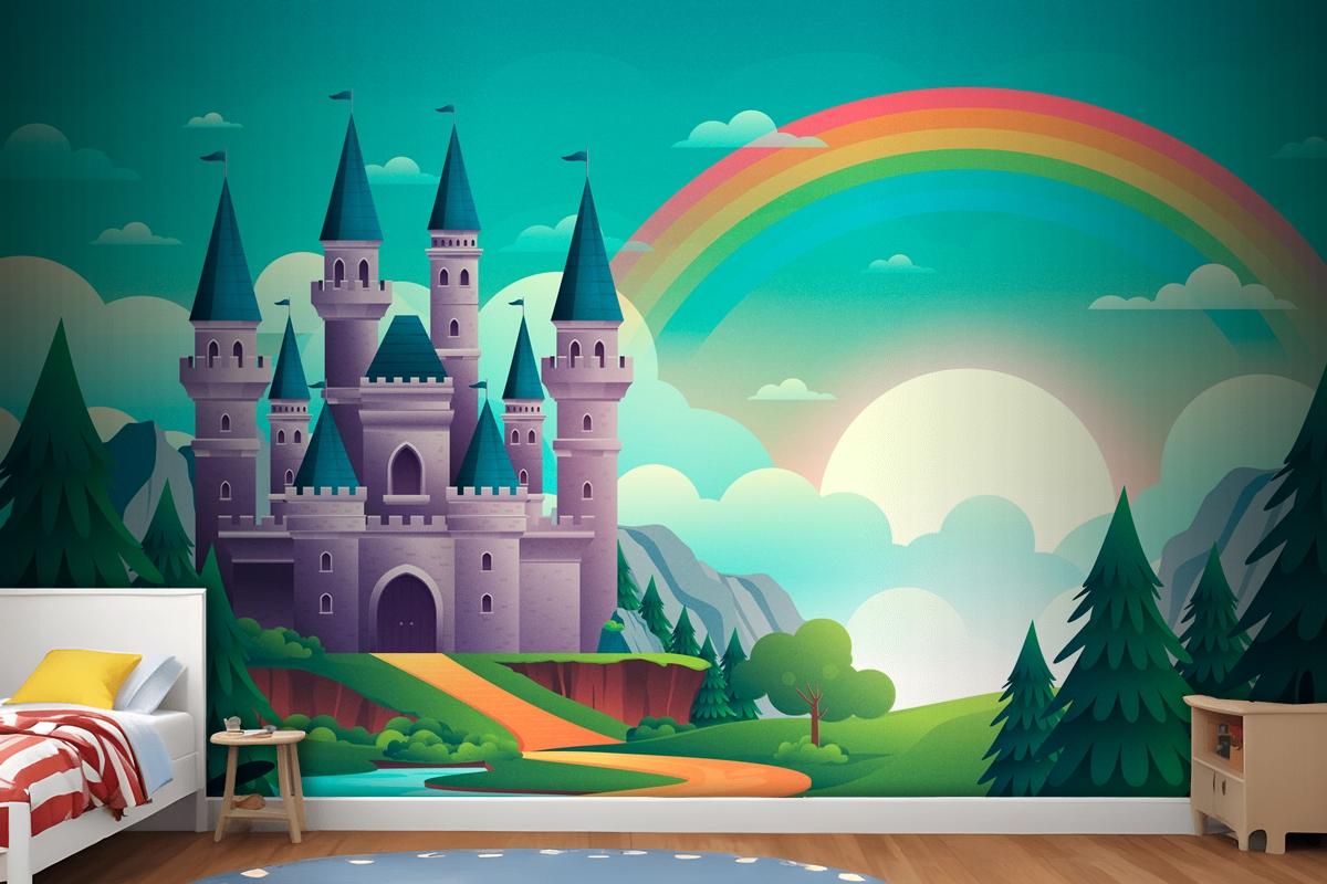 Gradient Fairytale Background Kids Boy Wallpaper Mural