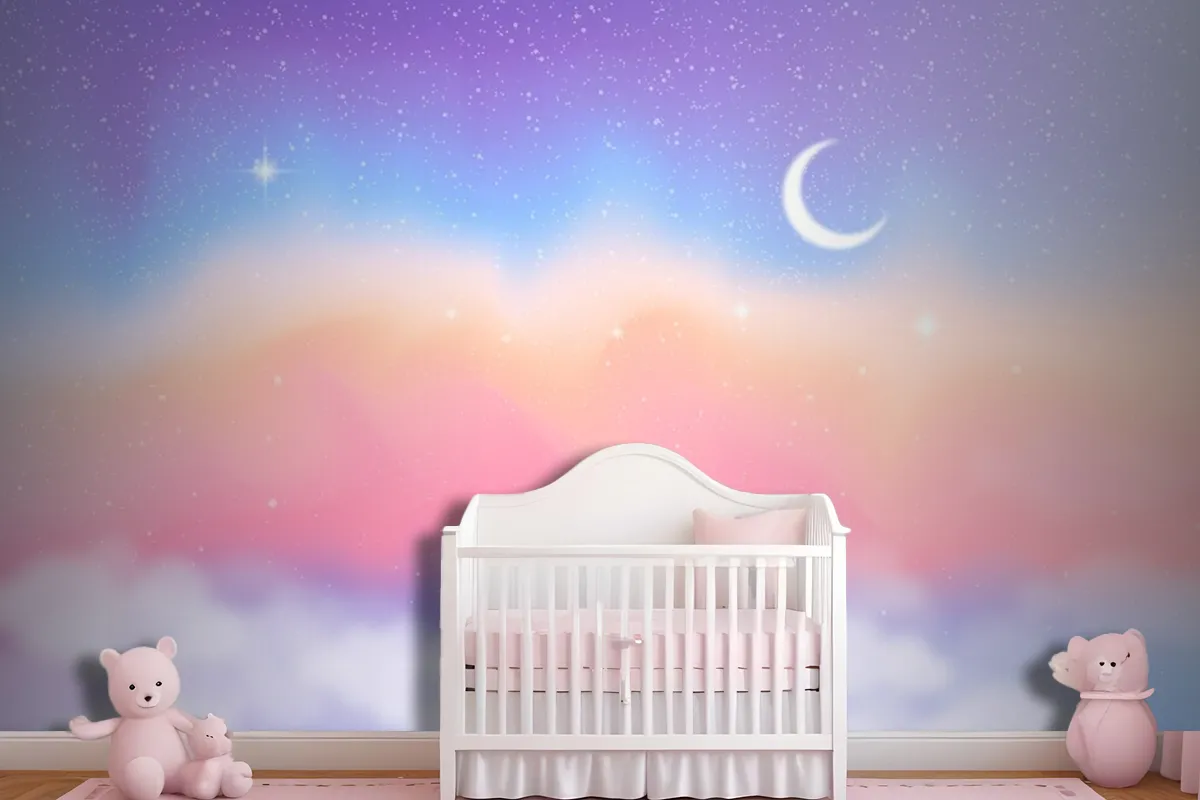 Gradient Pastel Sky Background Kids Girl Wallpaper Mural