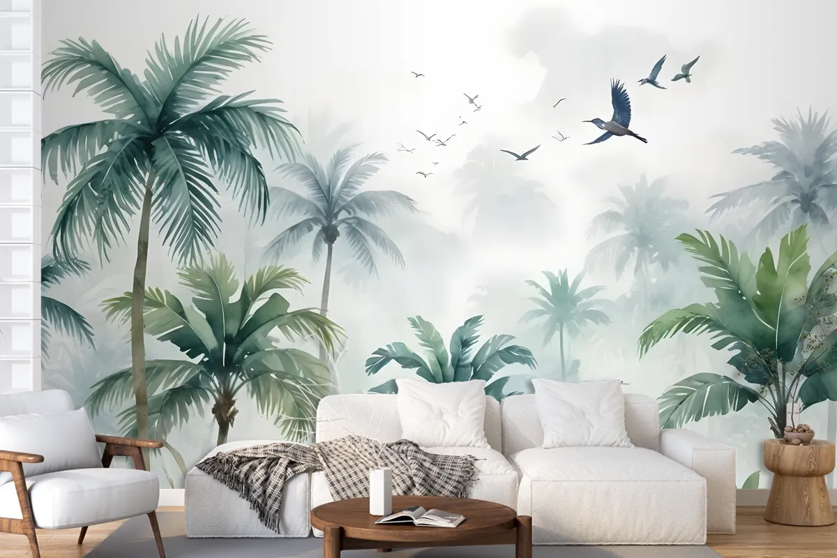 Green Tropical Forest Wallpaper Mural