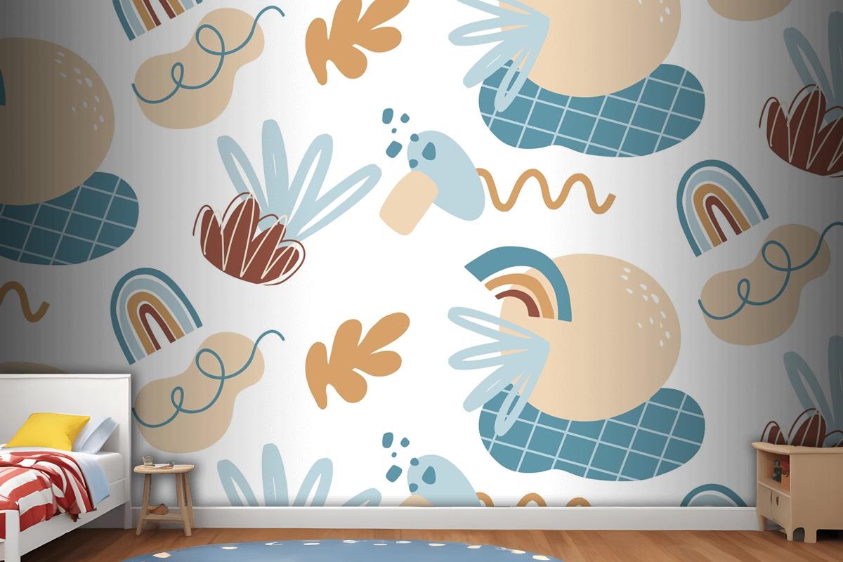 Hand Drawn Abstract Element Pattern Wallpaper Mural