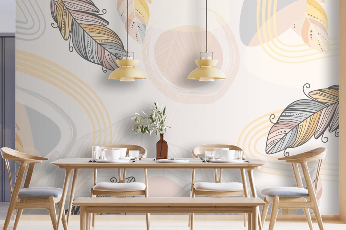 Hand Drawn Boho Background Wallpaper Mural