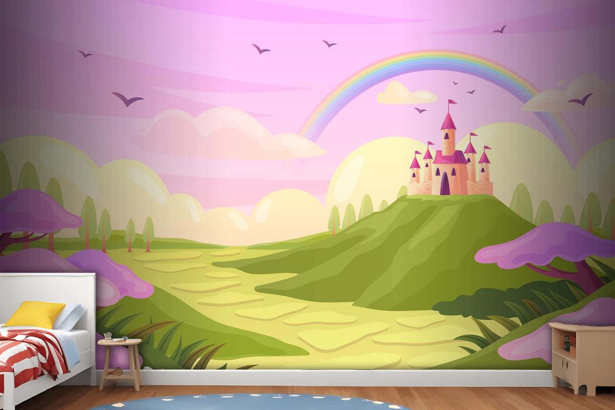 Hand Drawn Fairytale Background Wallpaper Mural