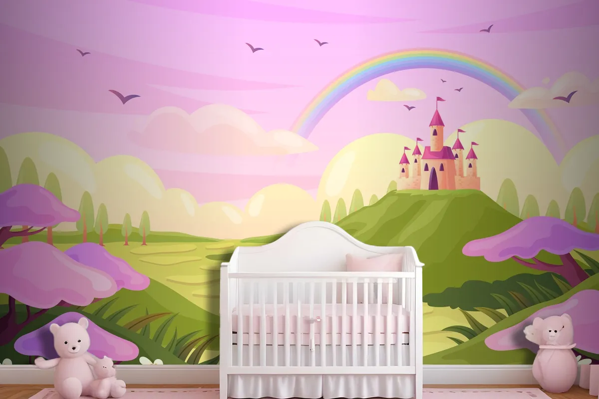 Hand Drawn Fairytale Background Wallpaper Mural