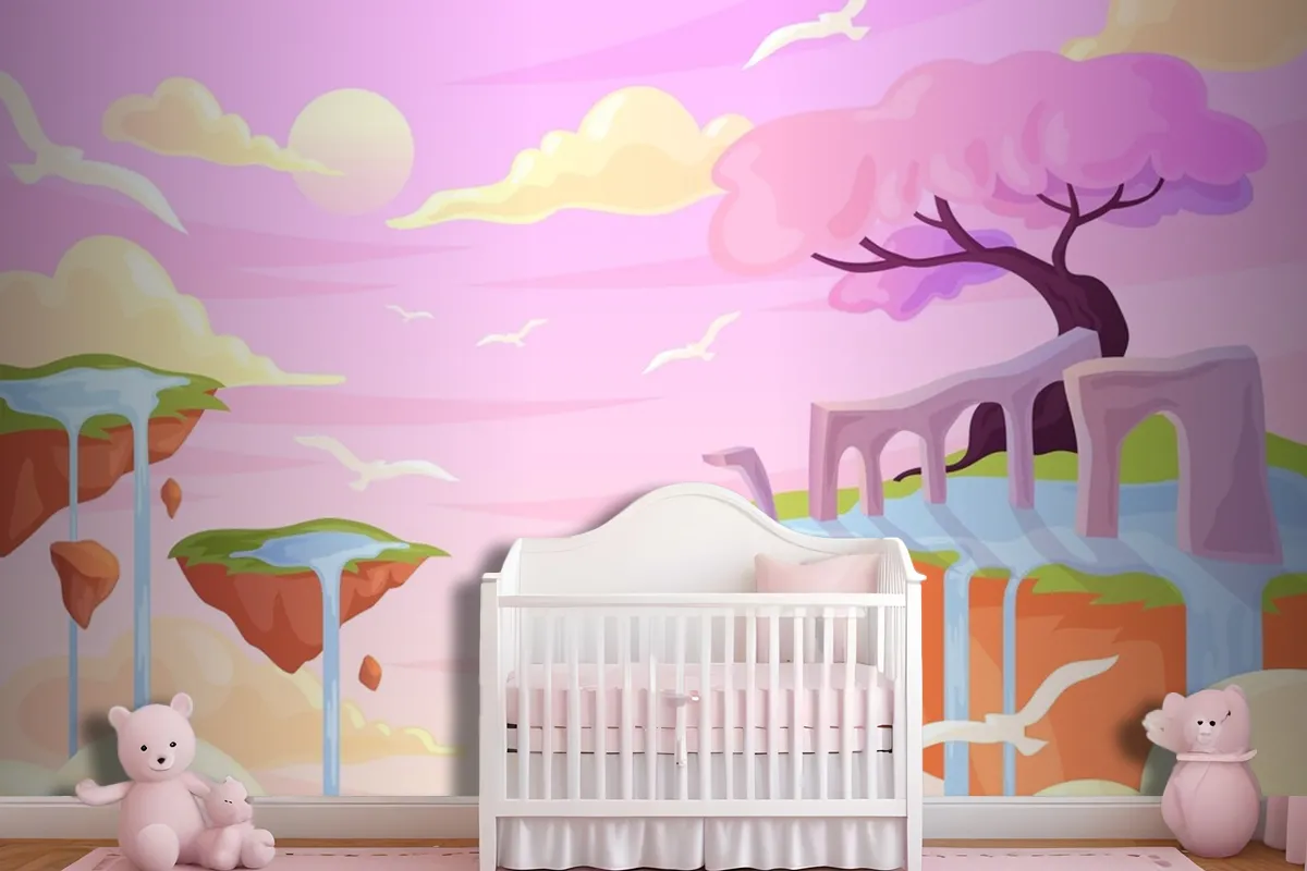 Hand Drawn Fairytale Girl Wallpaper Mural