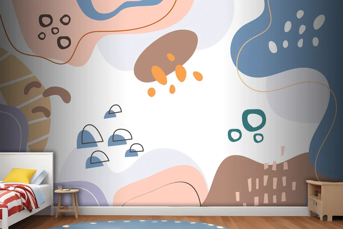 Hand Drawn Flat Design Abstract Doodle Wallpaper Mural