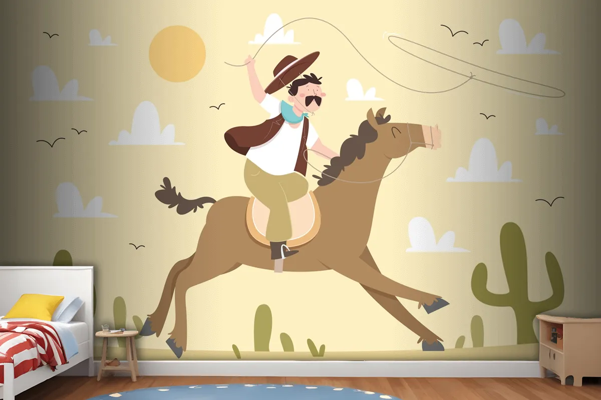 Hand Drawn Gaucho Background Wallpaper Mural