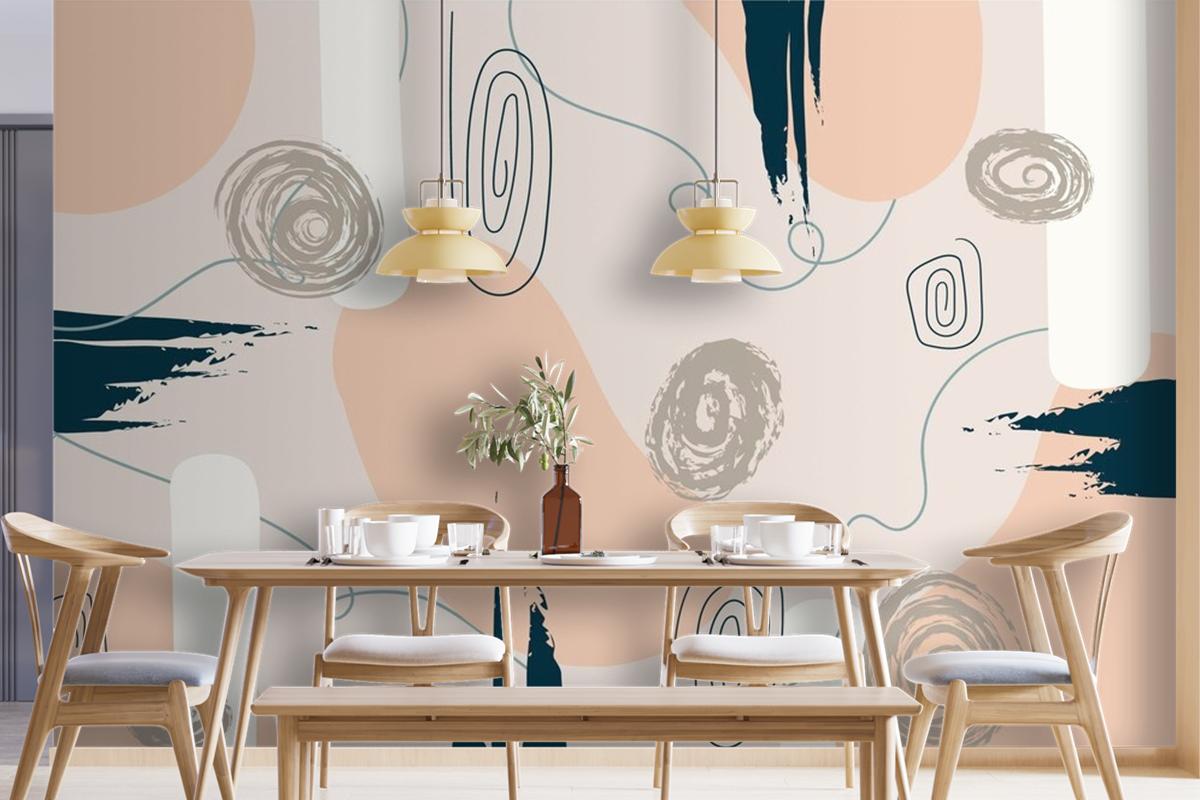 Hand Drawn Minimal Background Wallpaper Mural