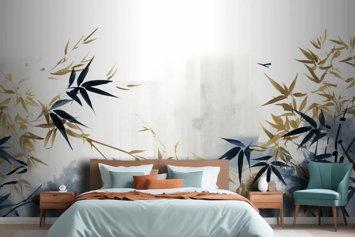 Hand Drawn Plants Tropical Flowers Leaves Wallpaper Mural