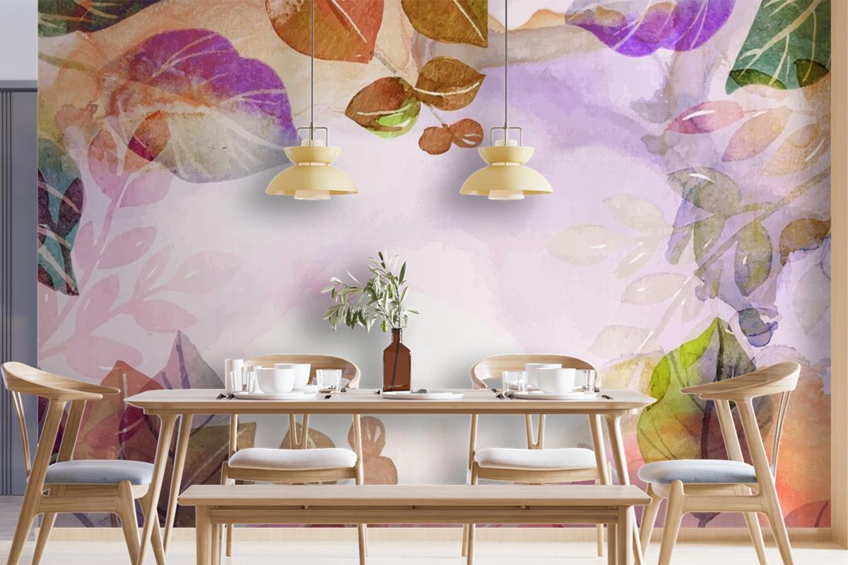 Hand Painted Watercolor Nature Background Wallpaper Mural 