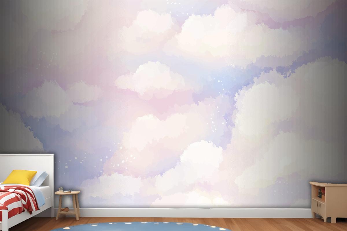 Hand Painted Watercolor Pastel Sky Background Wallpaper Mural