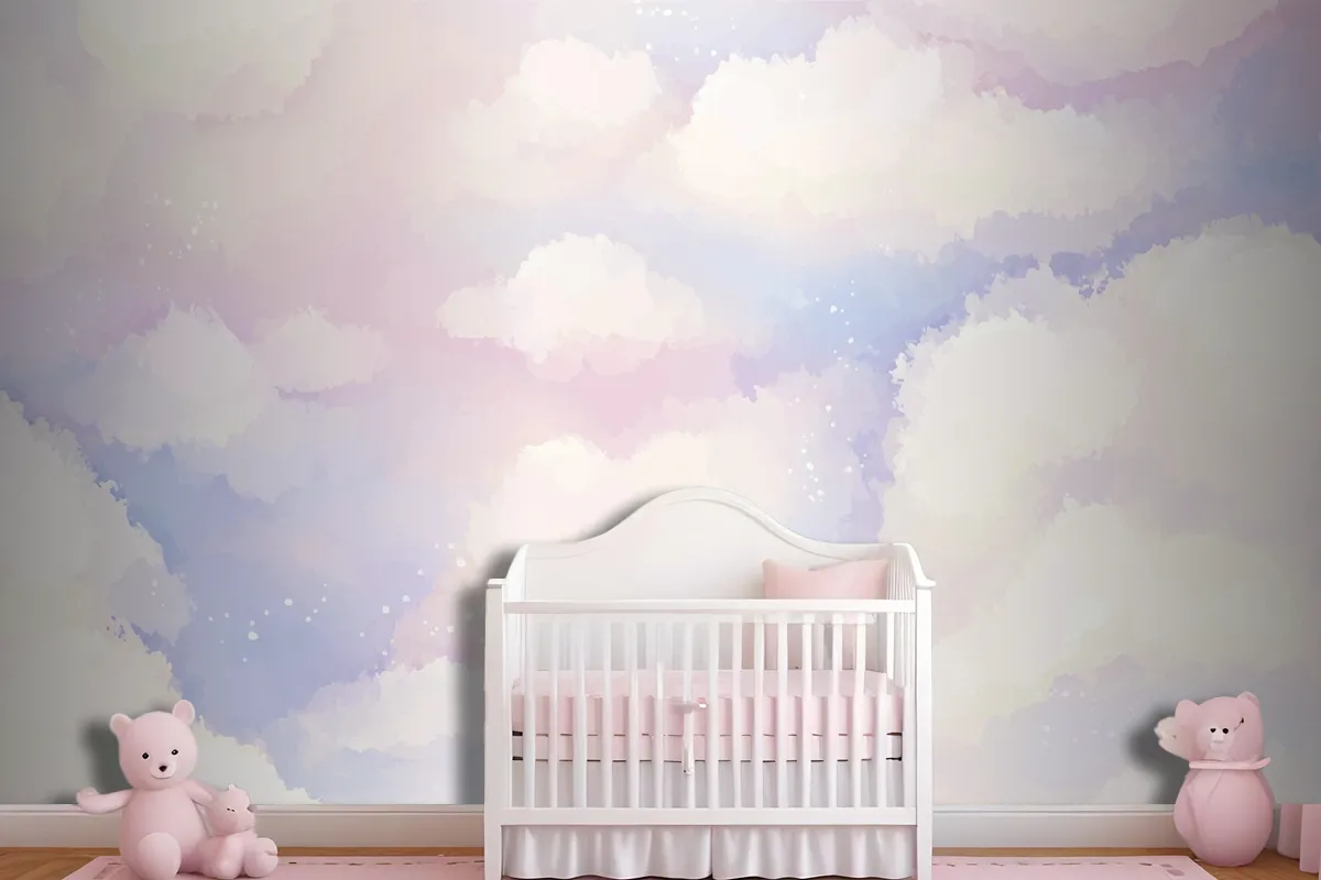 Hand Painted Watercolor Pastel Sky Background Wallpaper Mural