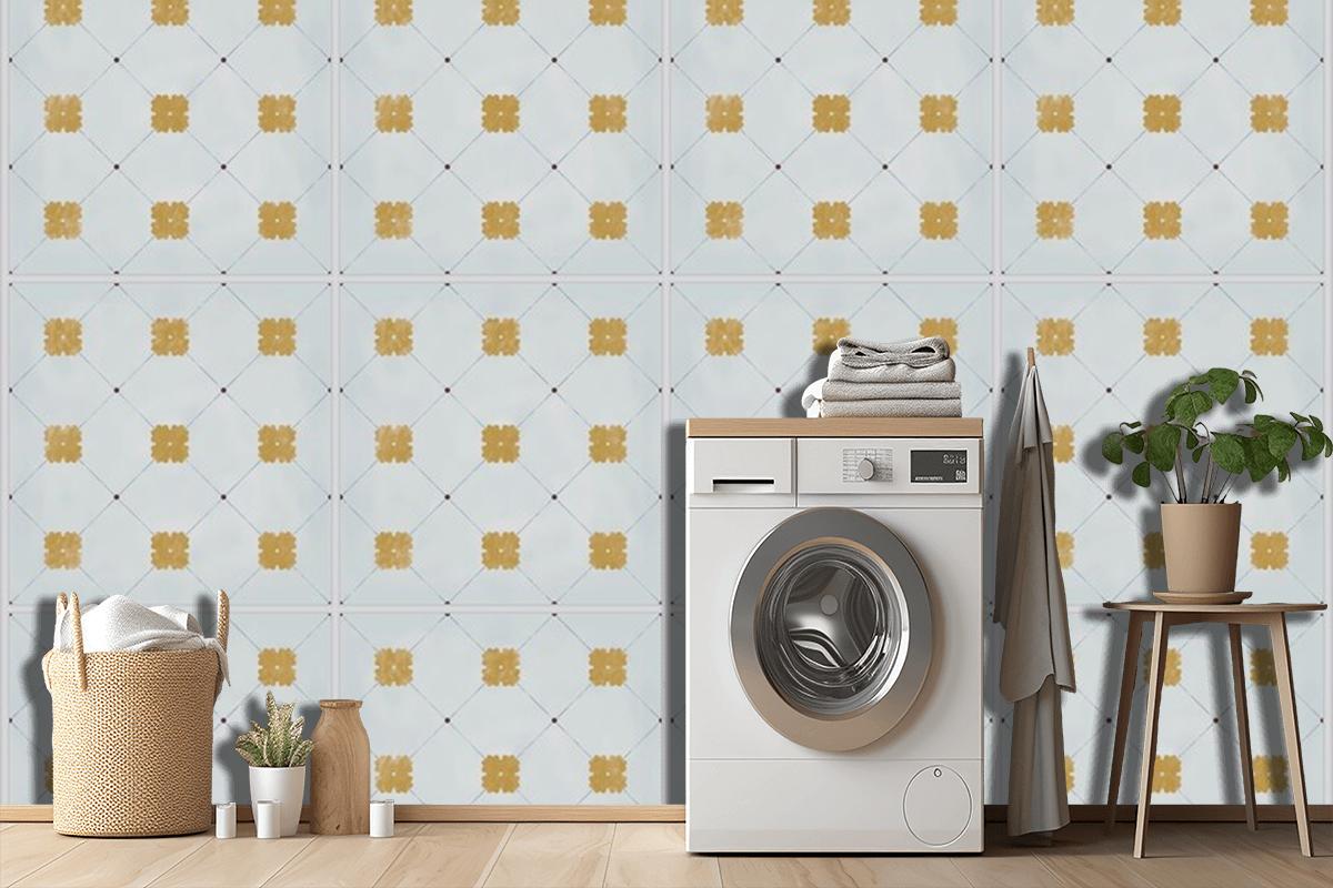 Tiles Textured Pattern Laundry Room Wallpaper Mural