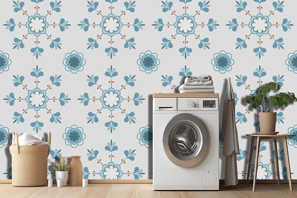 Tiles Textured Pattern Design Laundry Room Wallpaper Mural