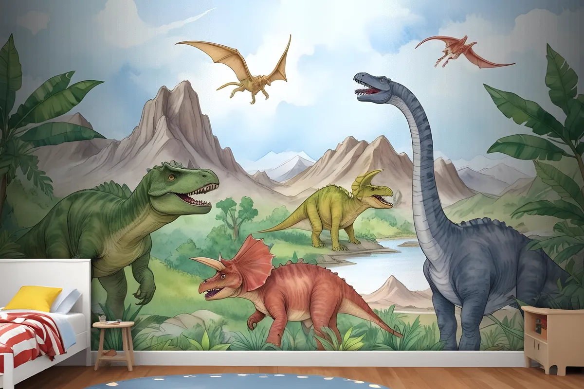 Kids Prehistoric Dinosaur Wallpaper Mural