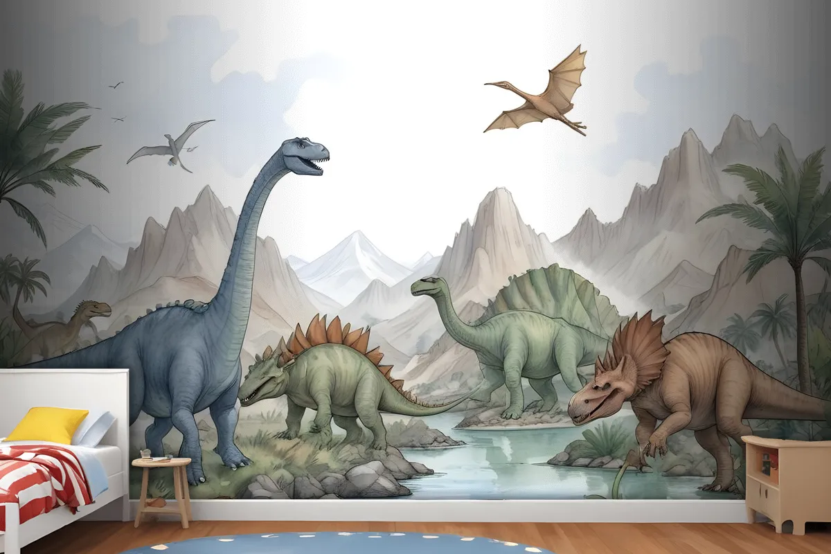 Kids Softs Dinosaur Jurassic World Wallpaper Mural