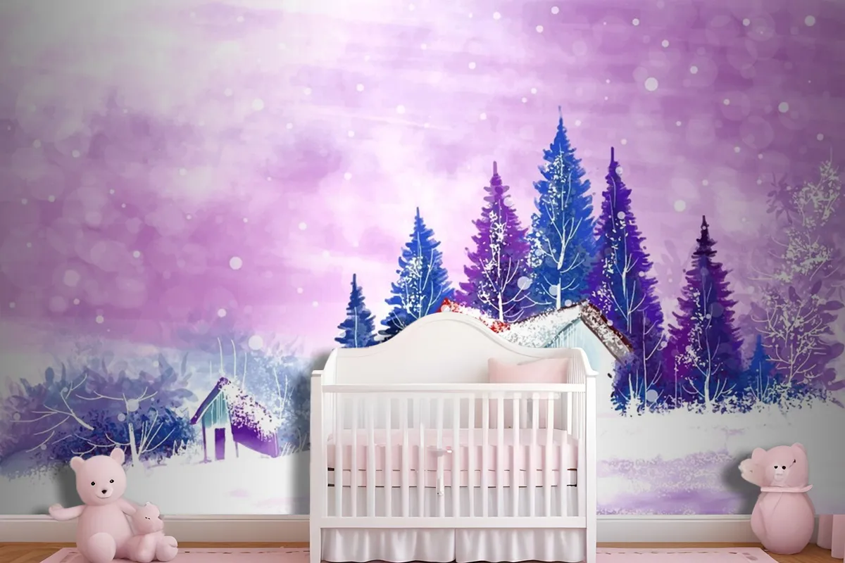 Landscape For Winter And New Year Holidays Christmas Wallpaper Mural