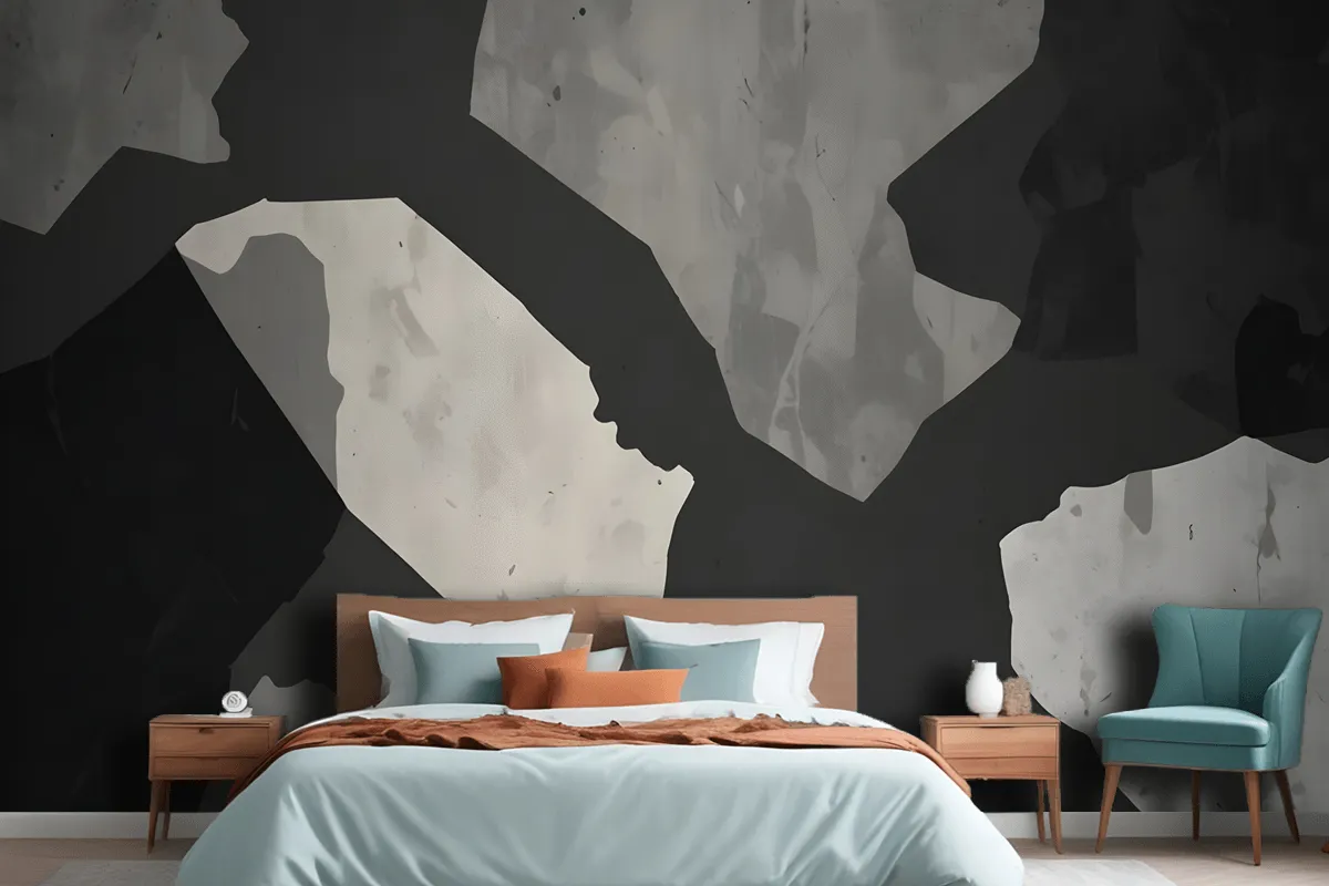 Large Dark Terrazzo Inspired Wallpaper Mural