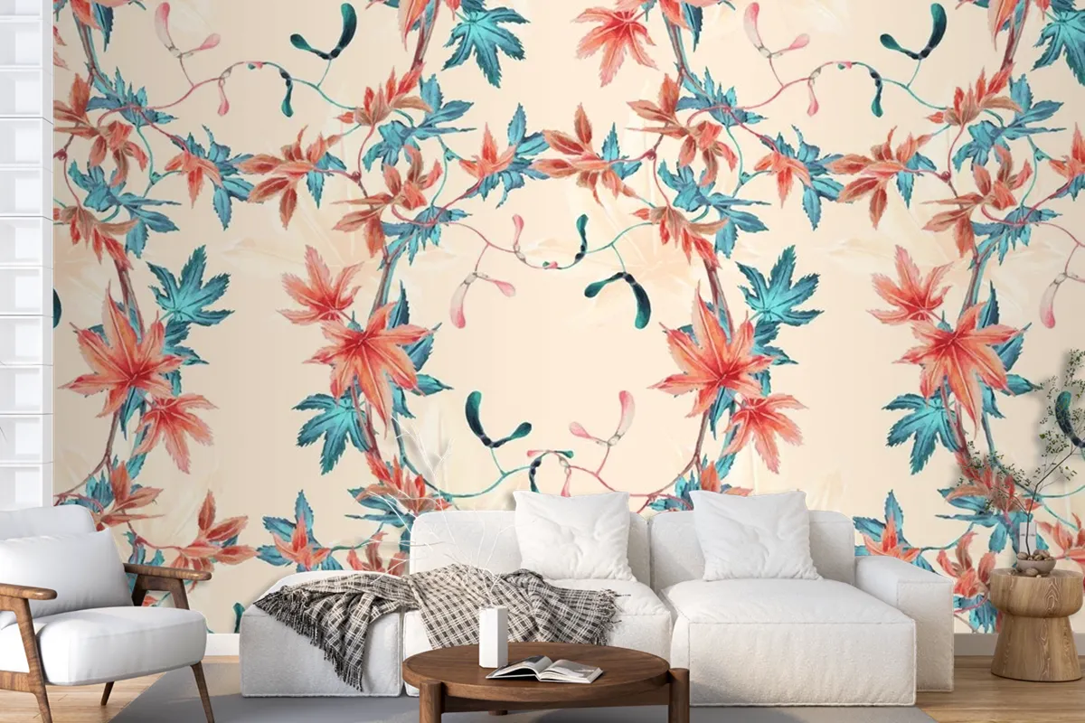 Maple Leaf Pattern Background Wallpaper Mural