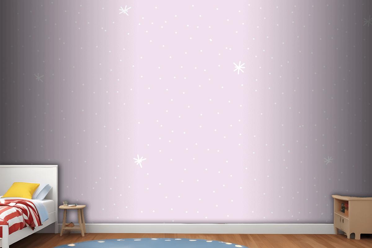 Minimal Star Pattern With Purple Background Wallpaper Mural