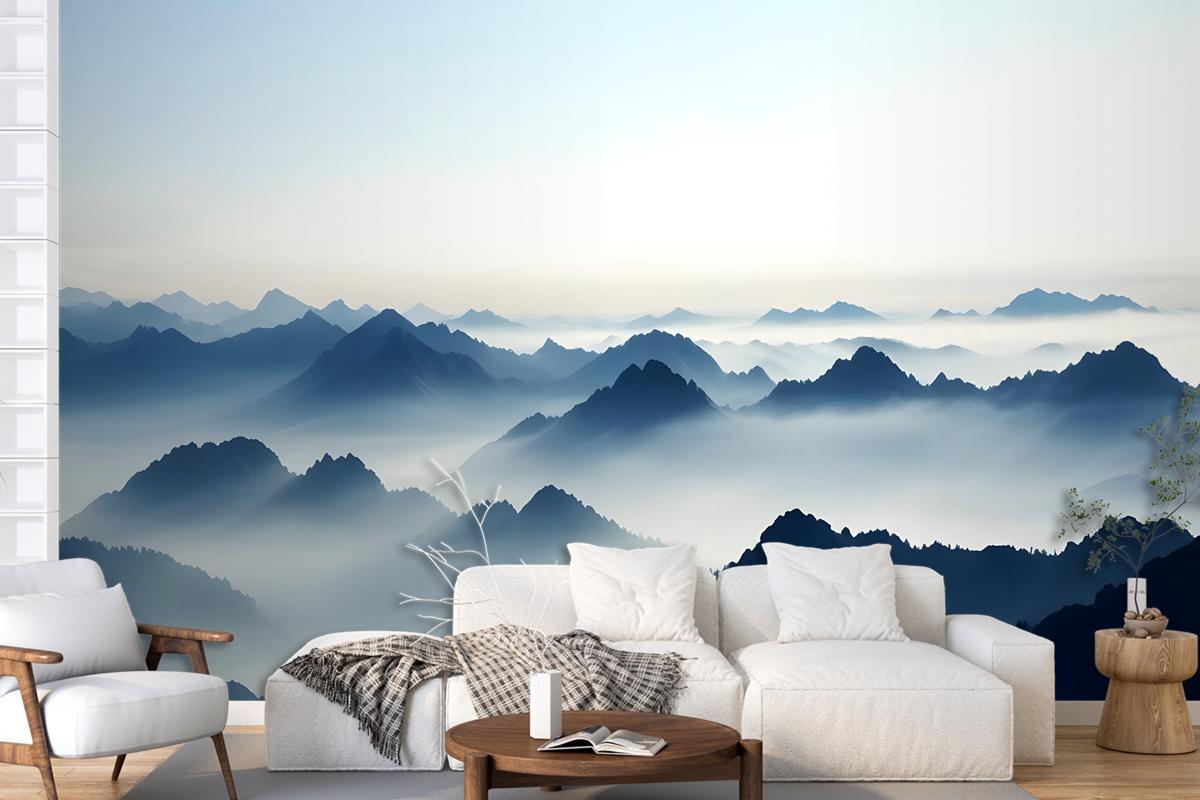 Misty Mountain Landscape Fog Wallpaper Mural