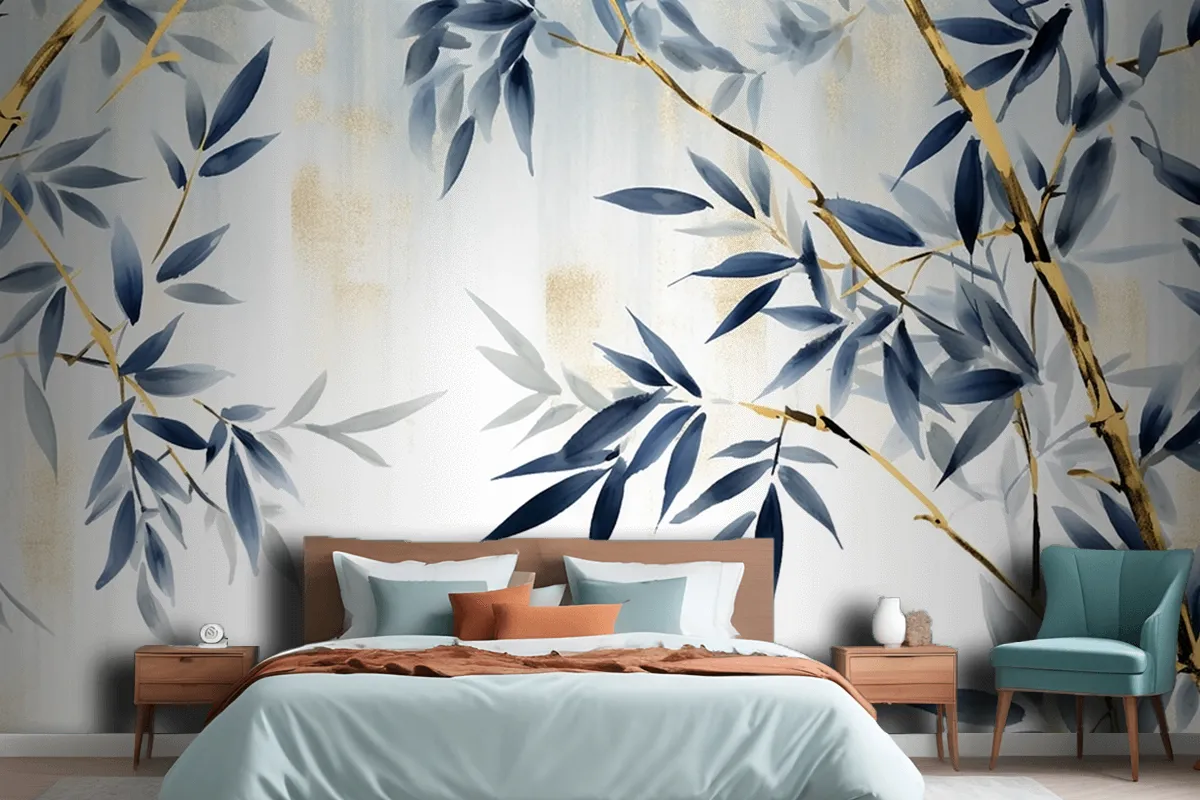 Modern Abstract Art Watercolor Floral Wallpaper Mural