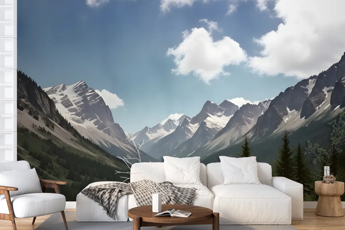 Mountain Forest Landscape Wallpaper Mural