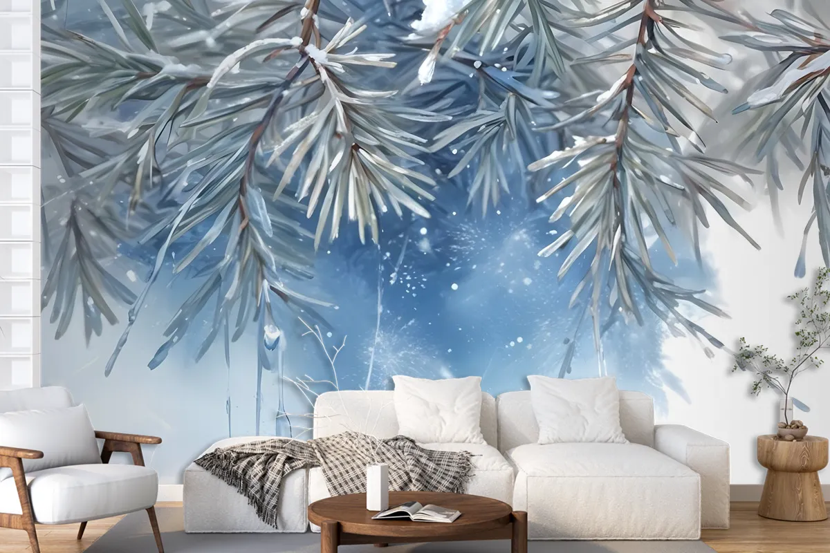 Nordic Style Tropical Leaves Wallpaper Mural