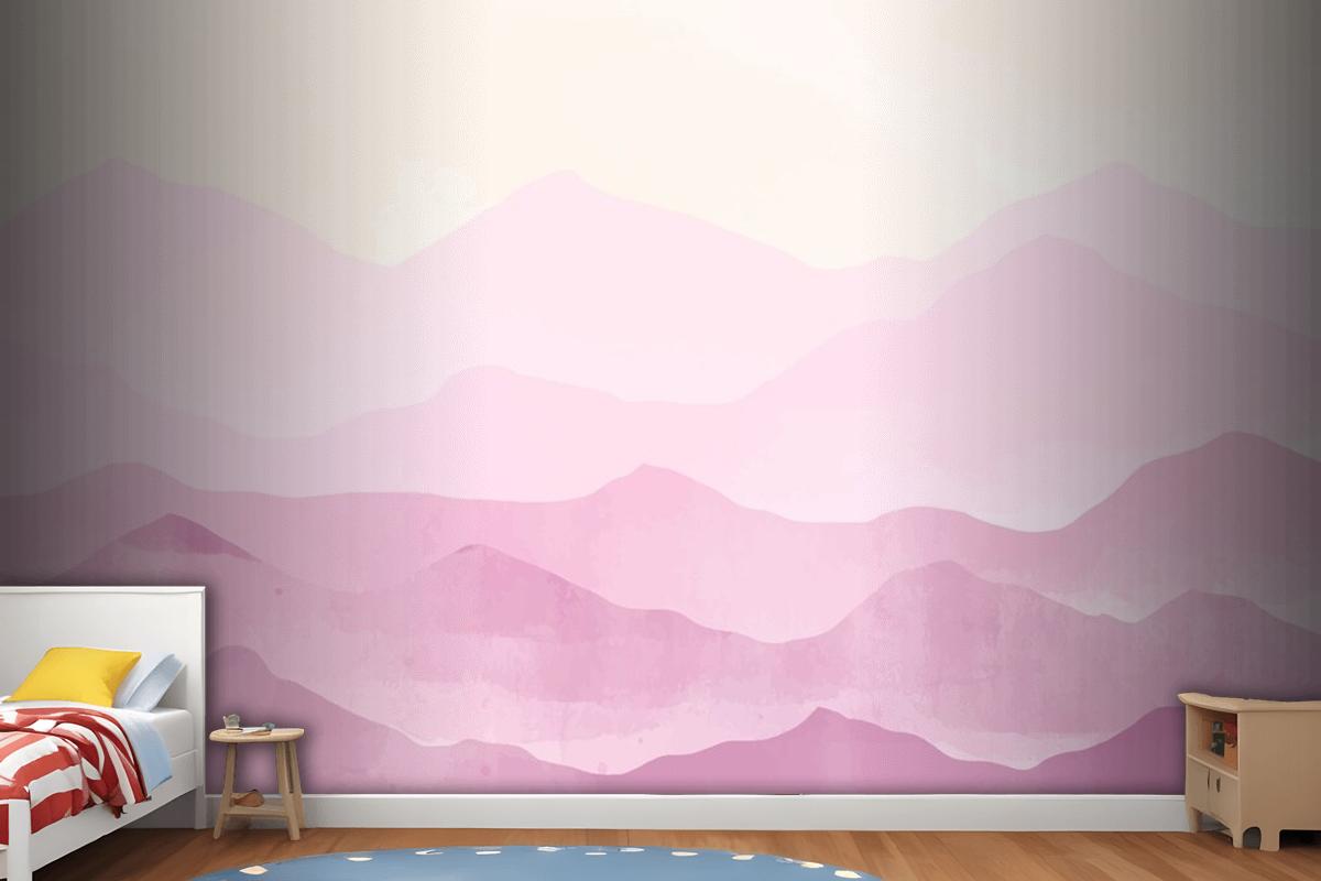 Pastel Watercolor Mountains Background Wallpaper Mural