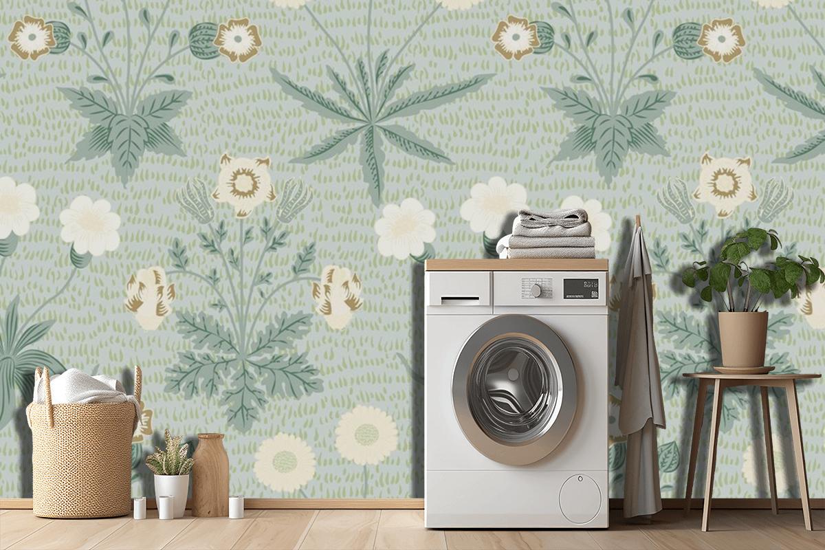 Pattern Floral Laundry Room Wallpaper Mural