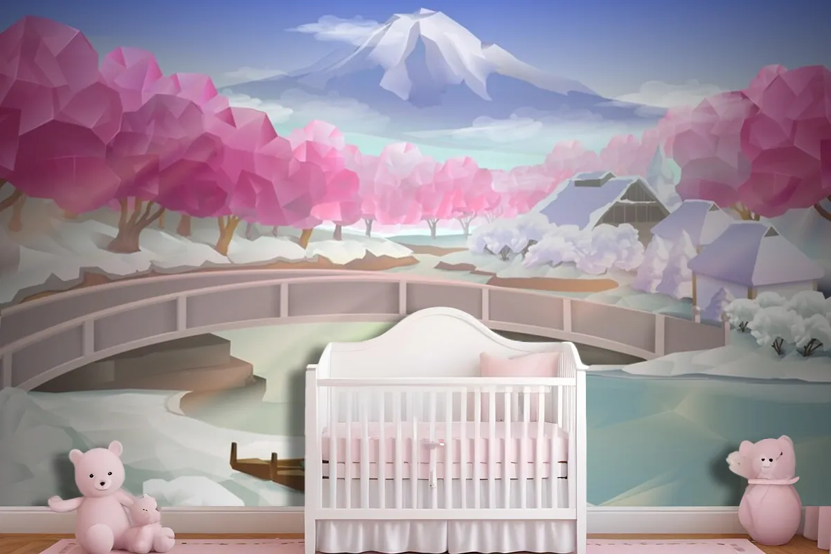 Pink Grove Landscape Wallpaper Mural