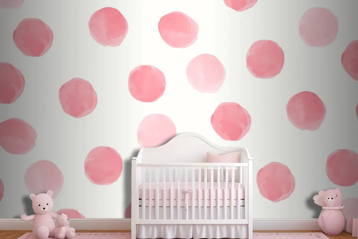 Pink Round Seamless Pattern Wallpaper Design Wallpaper Mural