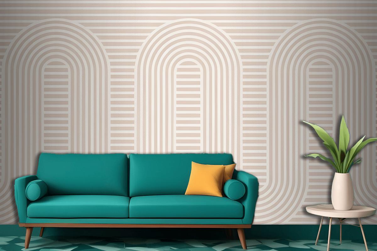 Pink Zen Garden Curves & Stripes Wallpaper Mural