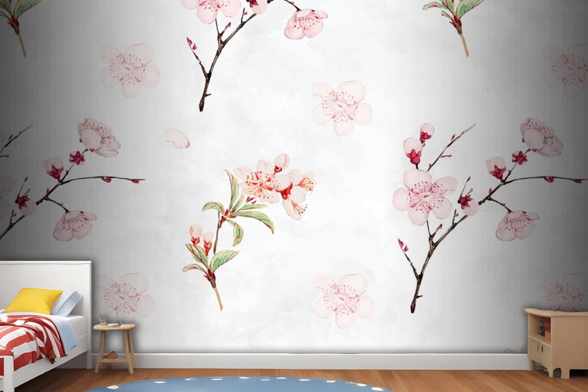 Plum Blossom Pattern Wallpaper Mural