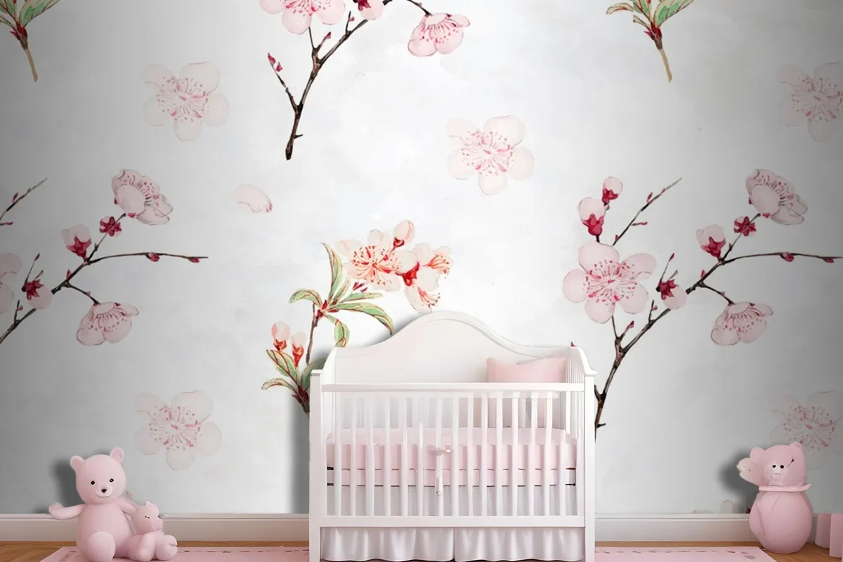 Plum Blossom Pattern Wallpaper Mural