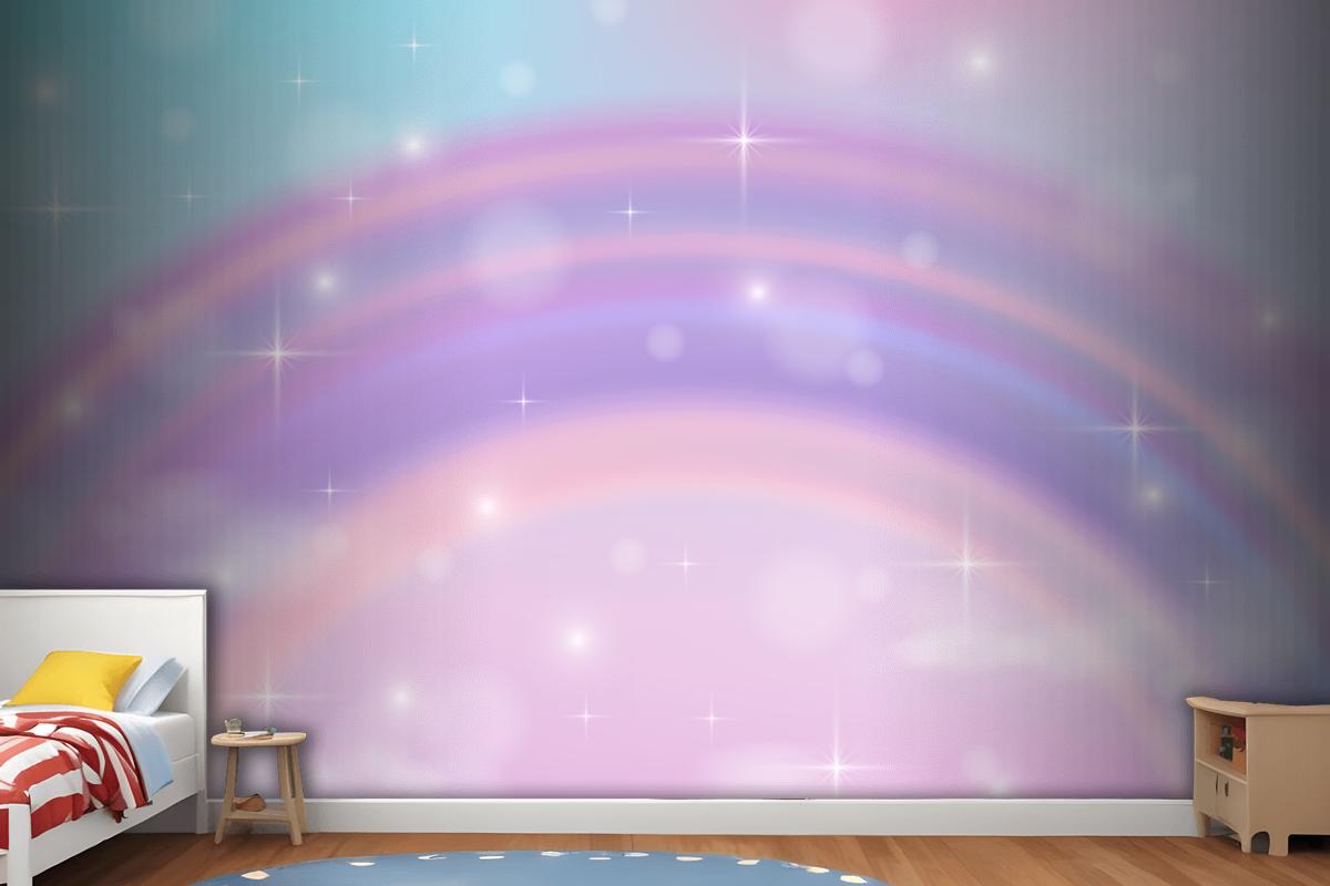 Realistic Rainbow Glitter Background Wallpaper Mural